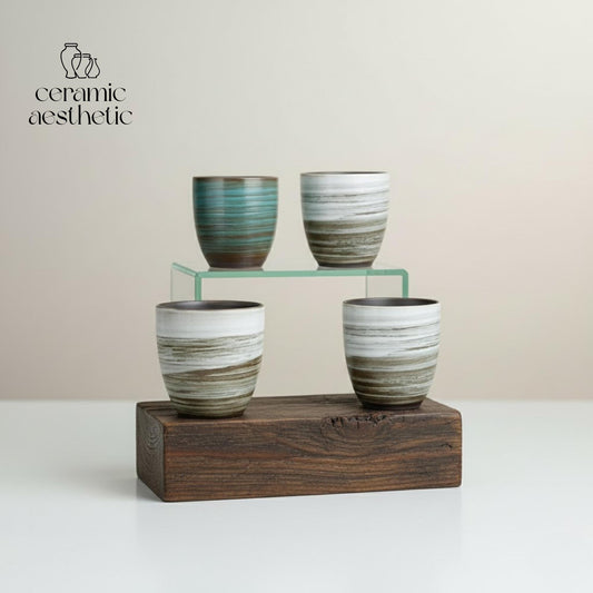 Hand-Painted Retro Kiln Mug